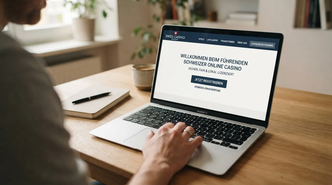 Eine Schweizer Casino-Seite ohne sichtbare Bonusbedingungen — Kontrast zu den üblichen Bonus-AGB