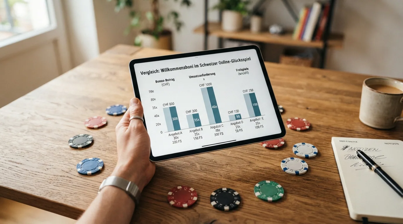 Übersichtliche Vergleichstabelle mit den 10 Casino-Logos und den wichtigsten Bonus-Kennzahlen als Balkendiagramm