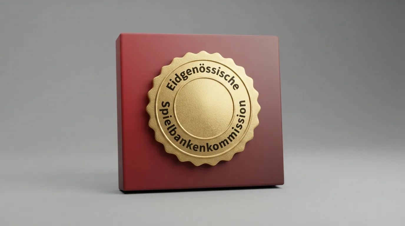 Offizielles ESBK-Logo neben dem Schriftzug «Eidgenössische Spielbankenkommission» auf einer Casino-Website