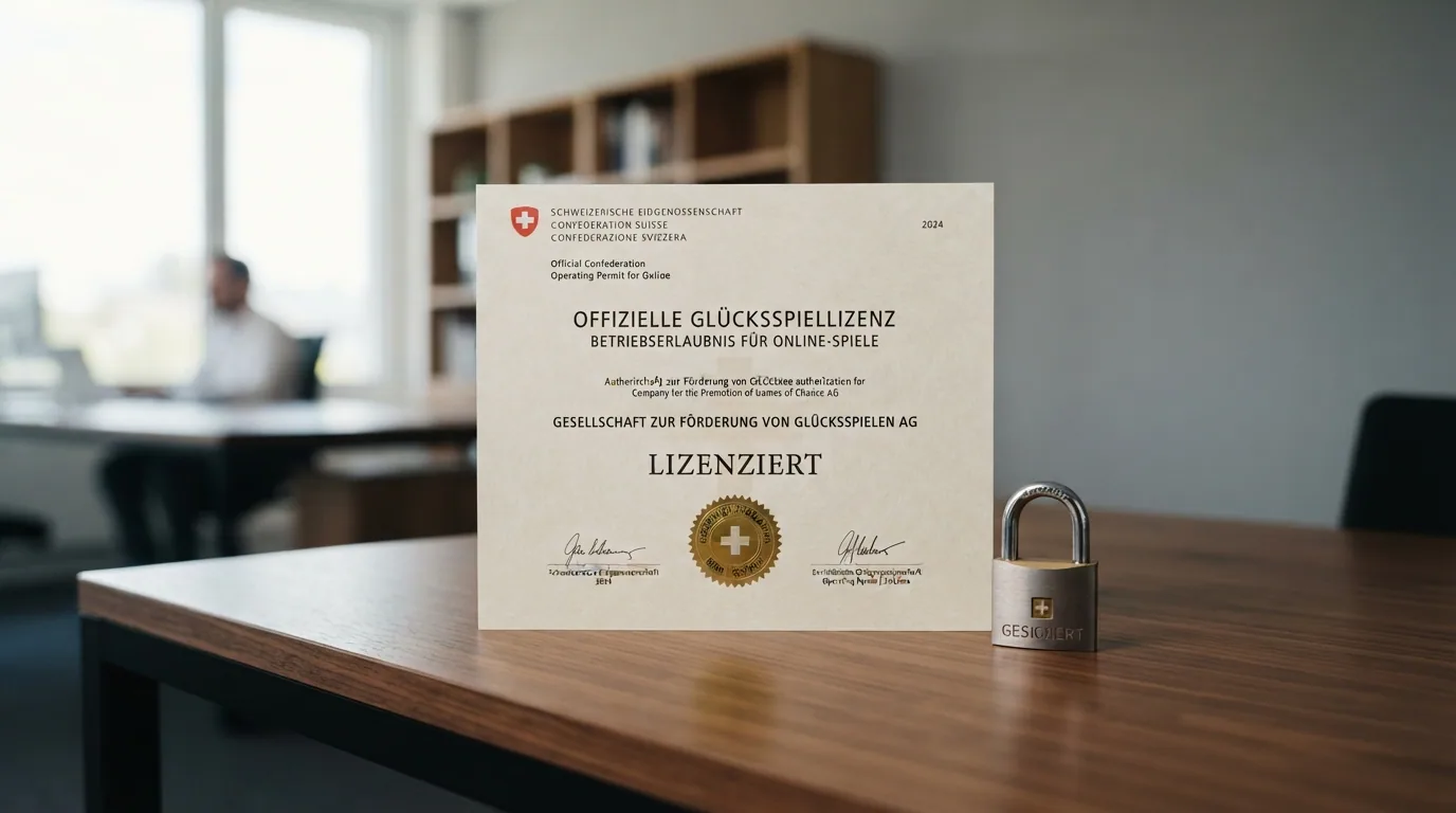 Offizielles Gebäude oder Siegel der Eidgenössischen Spielbankenkommission mit Schweizer Kontext