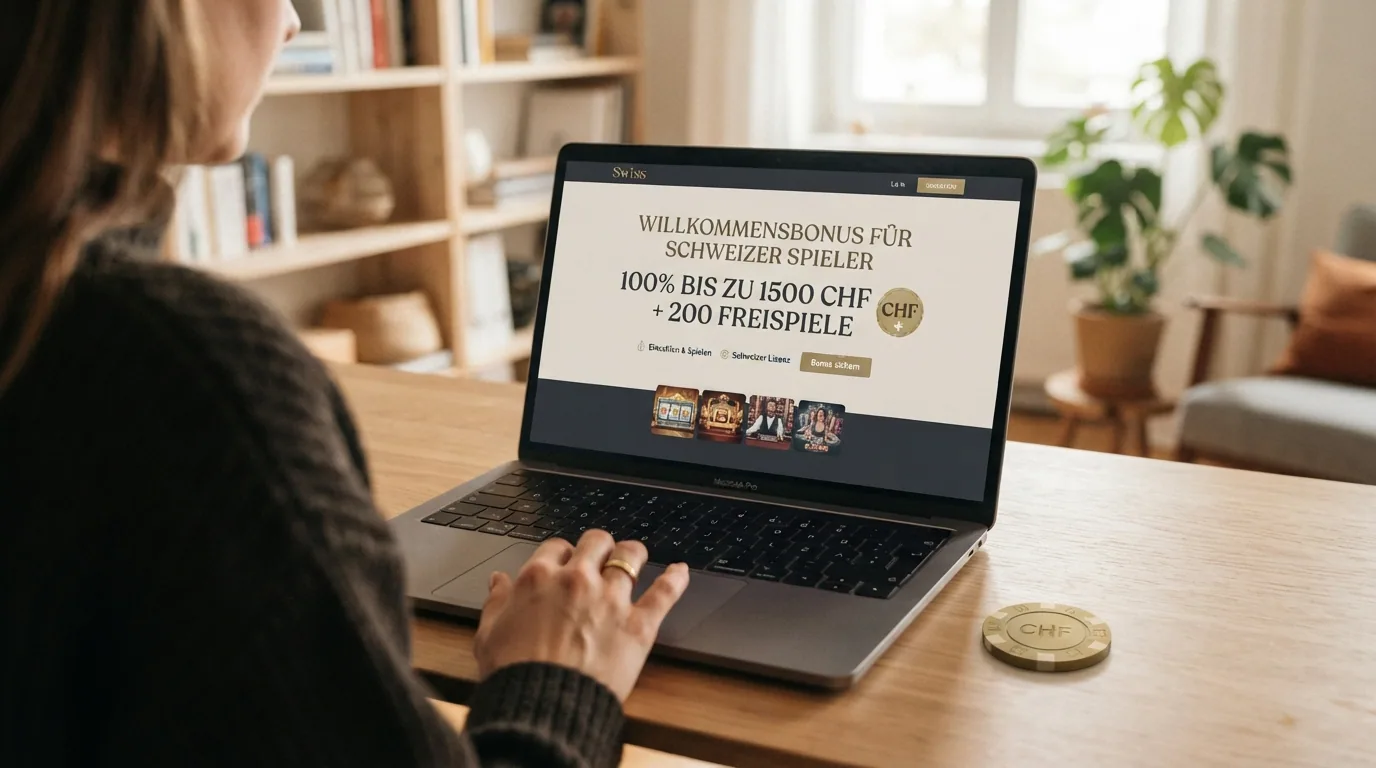 Bonus-Seite von Jackpots.ch mit hervorgehobenem Willkommensangebot