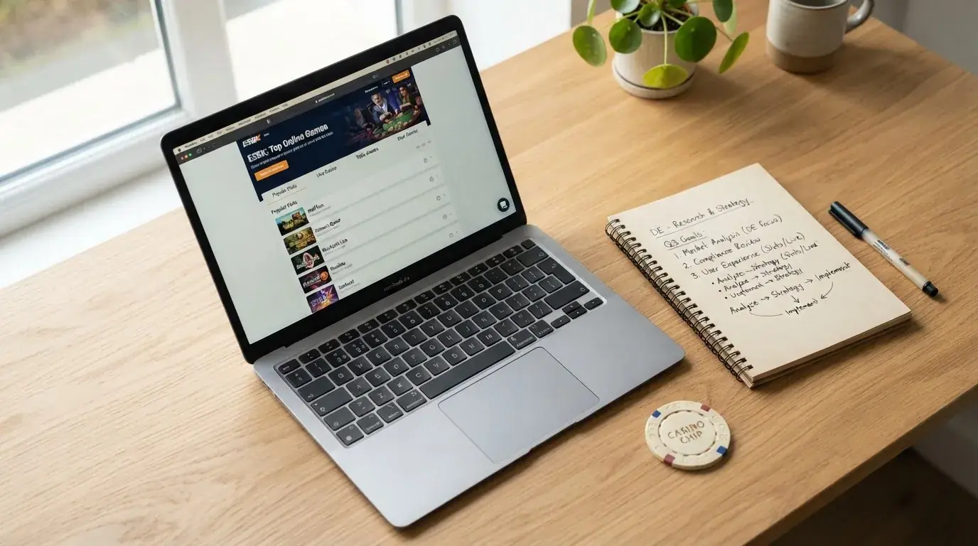 Ein Schreibtisch mit Notizen, einem Laptop mit geöffneter ESBK-Liste und einem Taschenrechner
