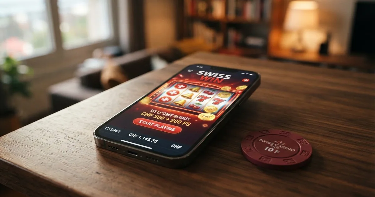 Startseite eines lizenzierten Schweizer Online-Casinos mit Willkommensbonus-Angebot