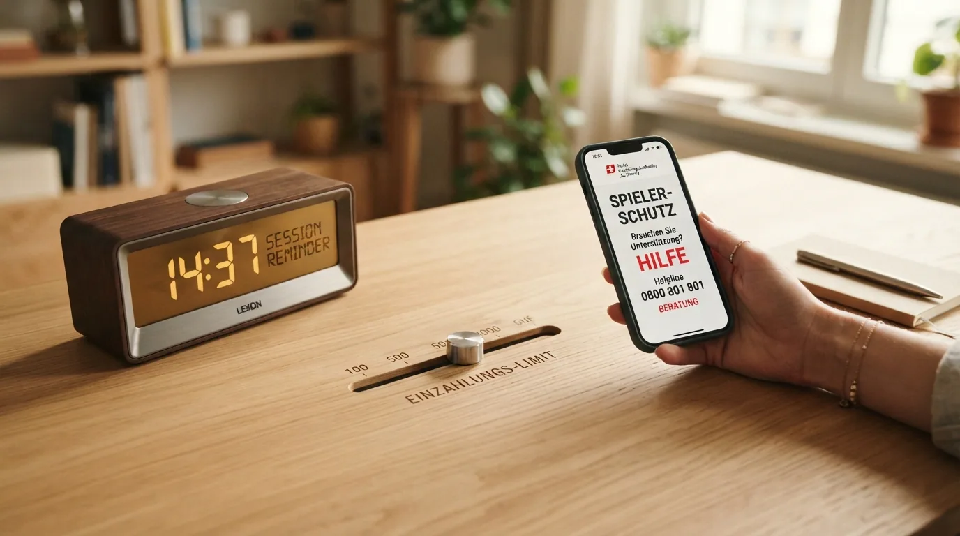 Eine Uhr als Symbol für Zeitlimits, ein Limit-Regler und eine helfende Hand mit Telefonhörer