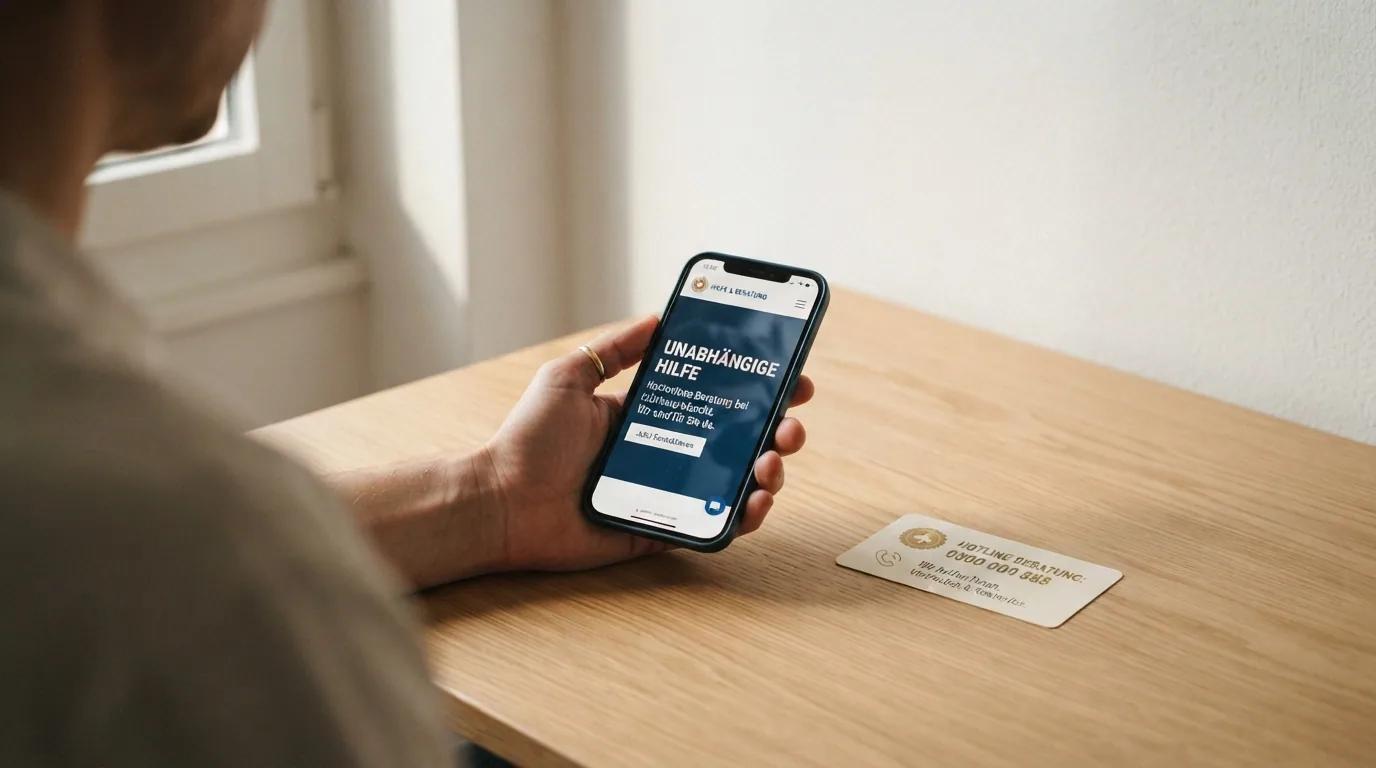 Bildschirm mit geöffneter Website von spielen-ohne-sucht.ch, daneben das SafeZone.ch-Logo und ein Telefon-Symbol