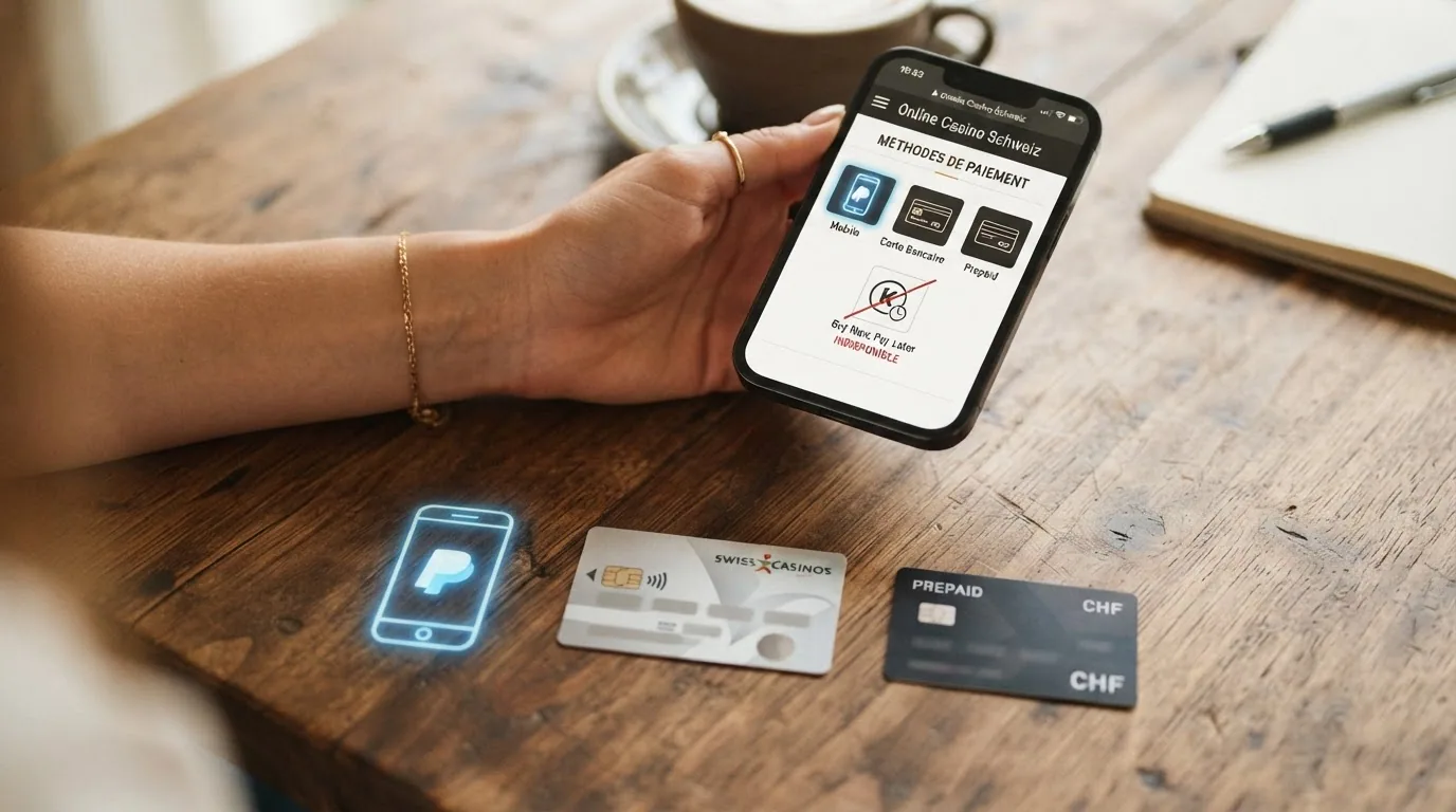 Drei Zahlungs-Symbole im Vordergrund (TWINT-Logo, PostFinance-Karte, Paysafecard-PIN), ein durchgestrichenes Klarna-Logo im Hintergrund